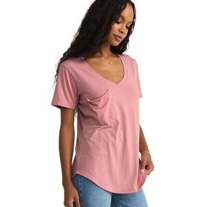 Z Supply Pocket Tee in Pink Smoke, L